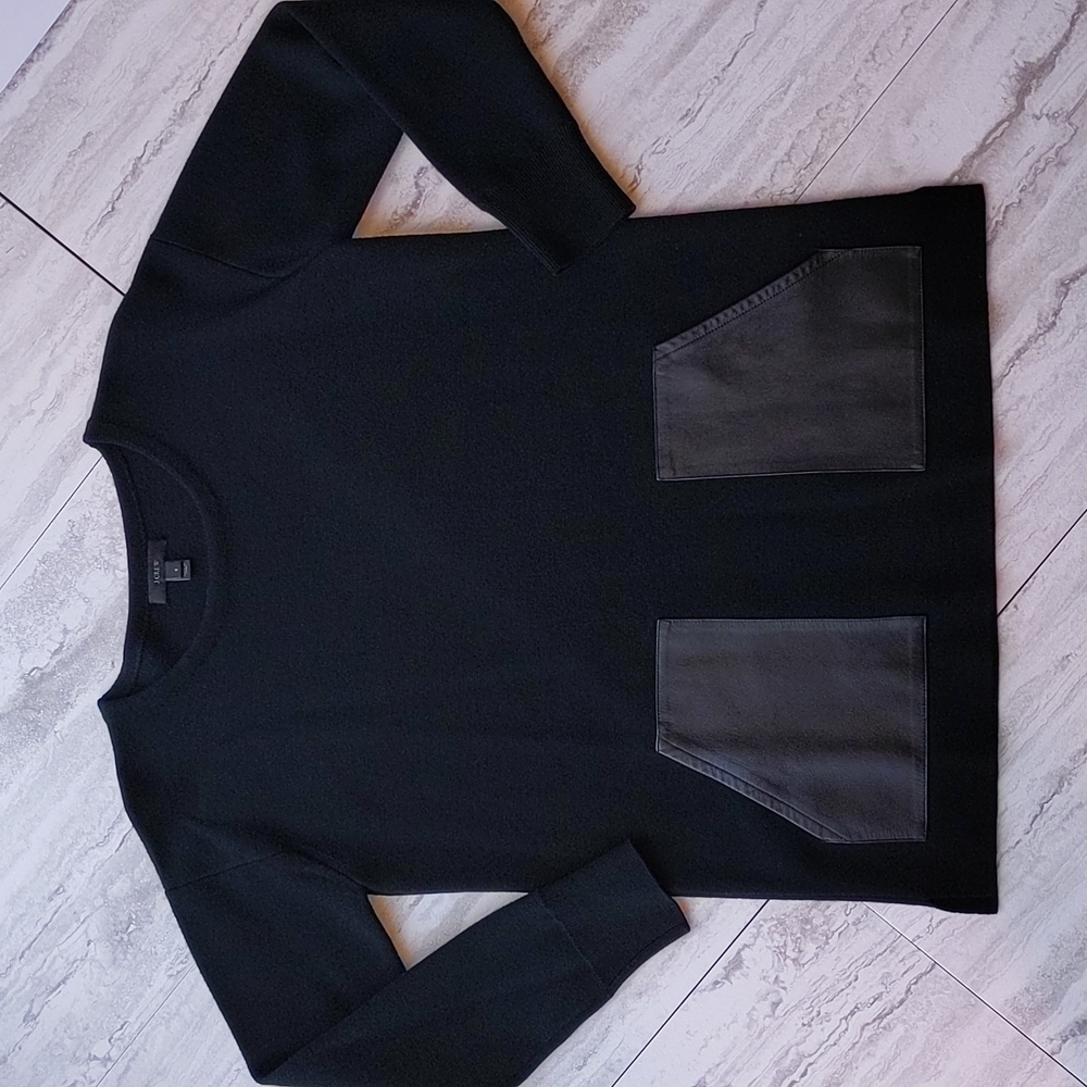 J.Crew leather pocket sweater size small